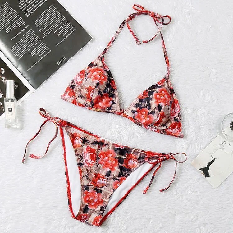 Fashionable Sneakers Collection Dior Sexy Flowered Bikini Set