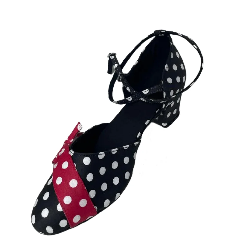 Women’s Winter Boots Swing Dancing Shoes Low Heels Closed Toe Polka Dot