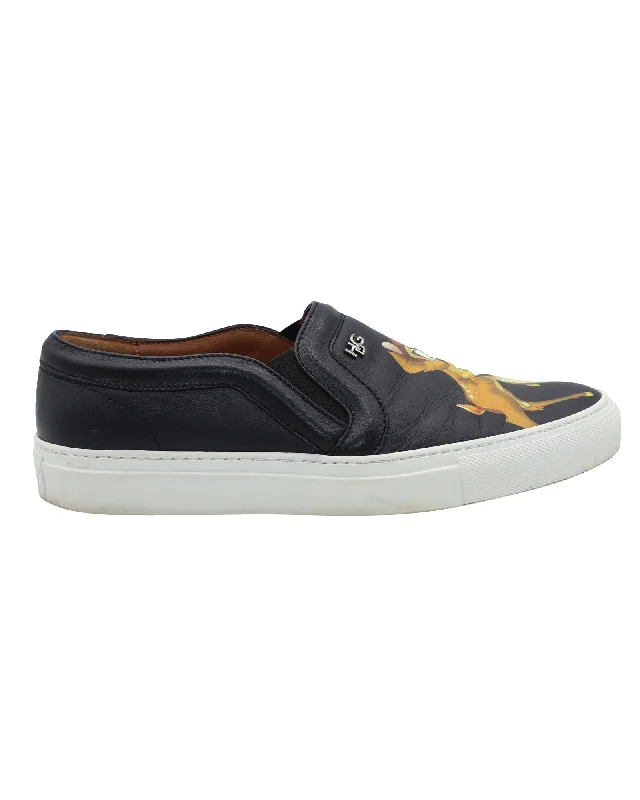 Classic Flat Shoes Givenchy Bambi Skate Sneakers in Black Leather
