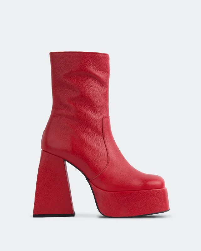 Chic High Heels Collection Hippie Red Leather