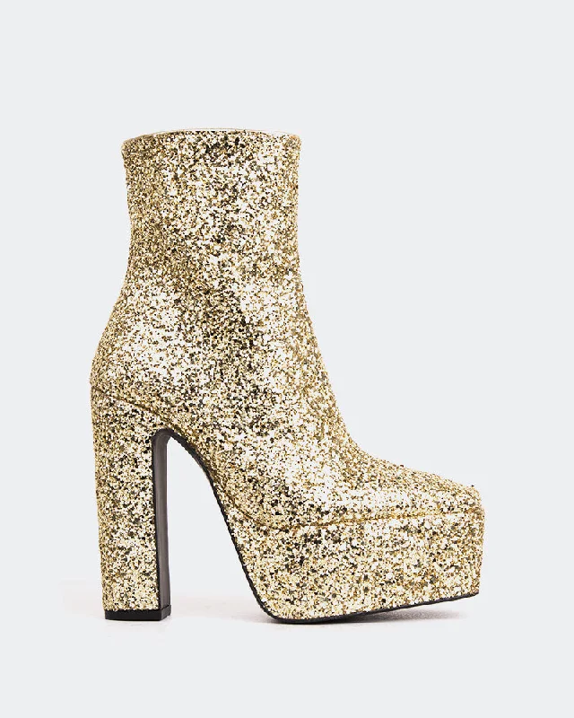High Fashion Footwear Pepper Gold Glitter