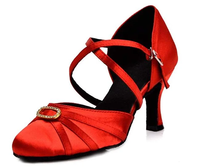 Casual Shoes For Women Red Ballroom Closed Toe Dancing Shoes Latin Salsa Dance Shoes