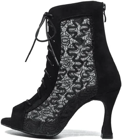 High Quality Sneakers Jazz Booties Sexy Dance Boots Black Dance High Heels