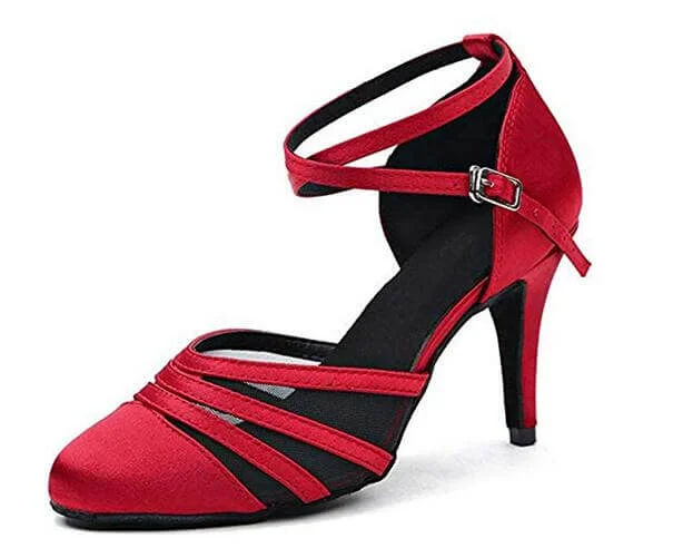 Women’s Shoes Sale Red Closed Toe Ballroom Dance Shoes Latin Salsa Dance Shoes