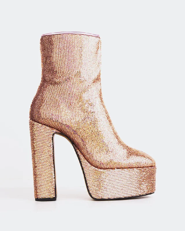 Elegant Wedding Shoes Novia Pink Sequins