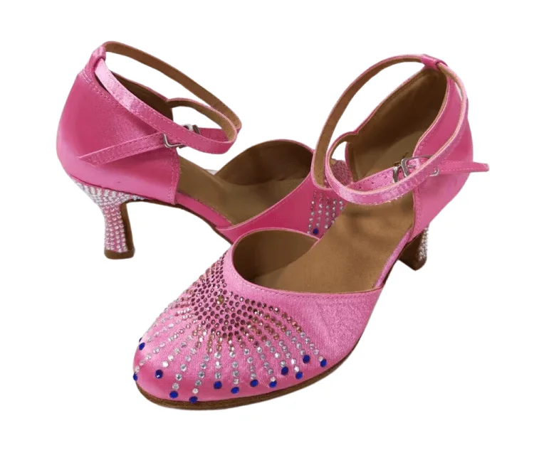 Trendy Sandals For Women Ballroom Dance Shoes Low Heel Pink