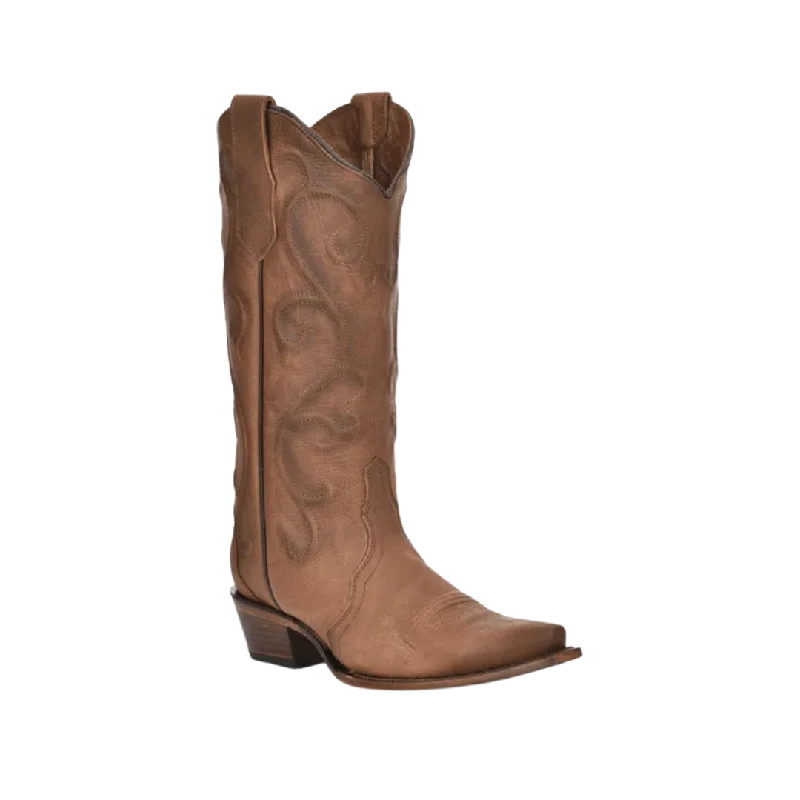 Trendy Boots For Winter Corral Women's Embroidered Cinnamon Brown Snip Toe Boots