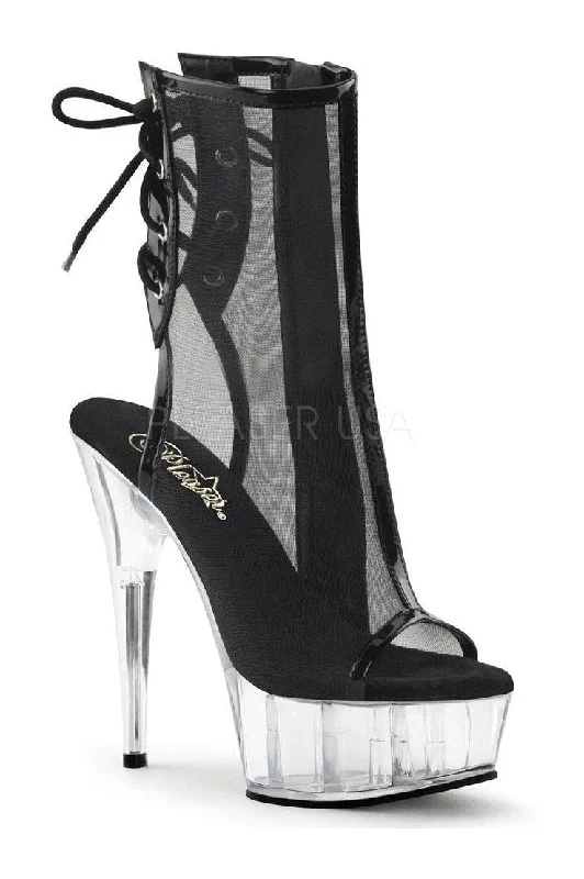 Stylish Running Footwear DELIGHT-1018MSH Platform Boot  | Black Mesh