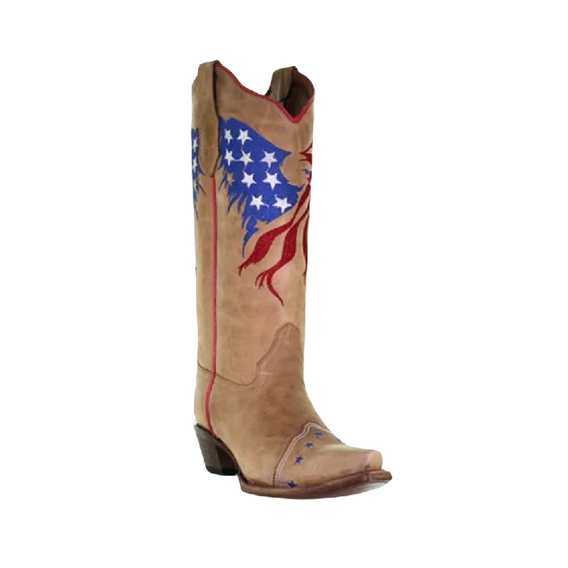Fashionable Work Sneakers Corral Boots Women's Sand Eagle Flag Boots
