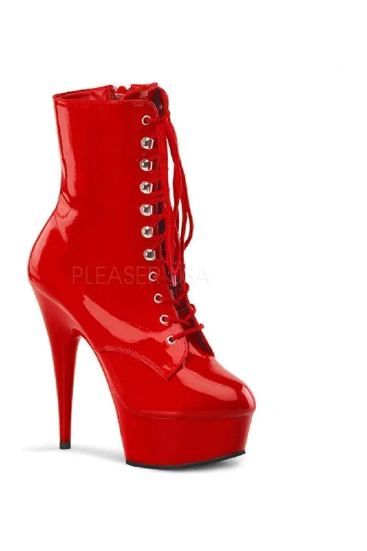 Comfortable Slippers Online DELIGHT-1020 Platform Boot  | Red Patent
