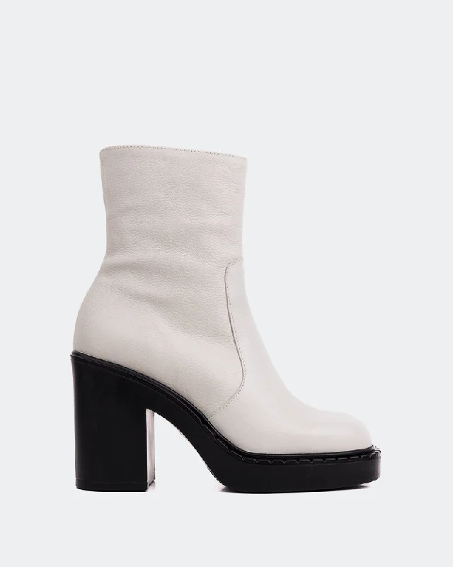 Stylish Boots For Work Shivers Off White Leather