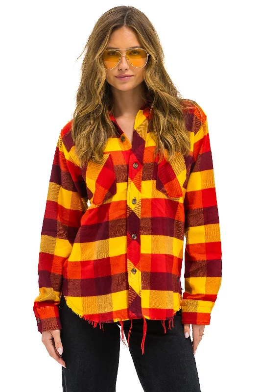 Women’s Night Dresses PLAID FLANNEL LIGHT WEIGHT UNISEX WESTERN SHIRT - SURFY PLAID