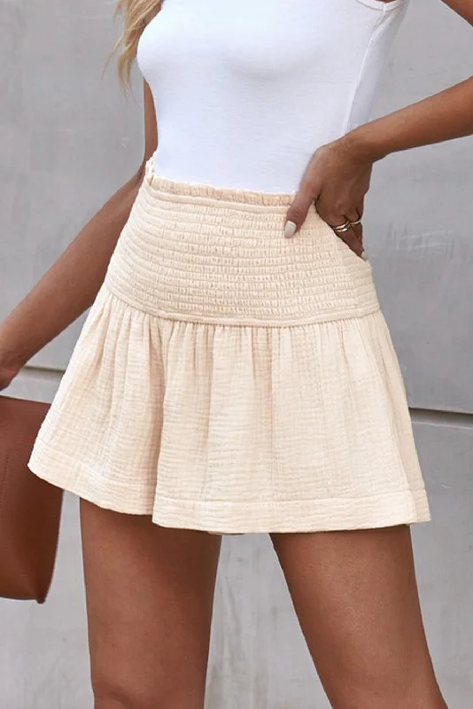 Women’s Boots Online Smocked Wide Waistband Shorts