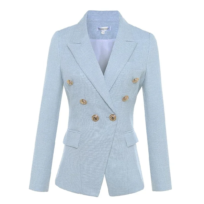 Stylish Pants For Women BUCKINGHAM TEXTURED BLAZER - Light Blue