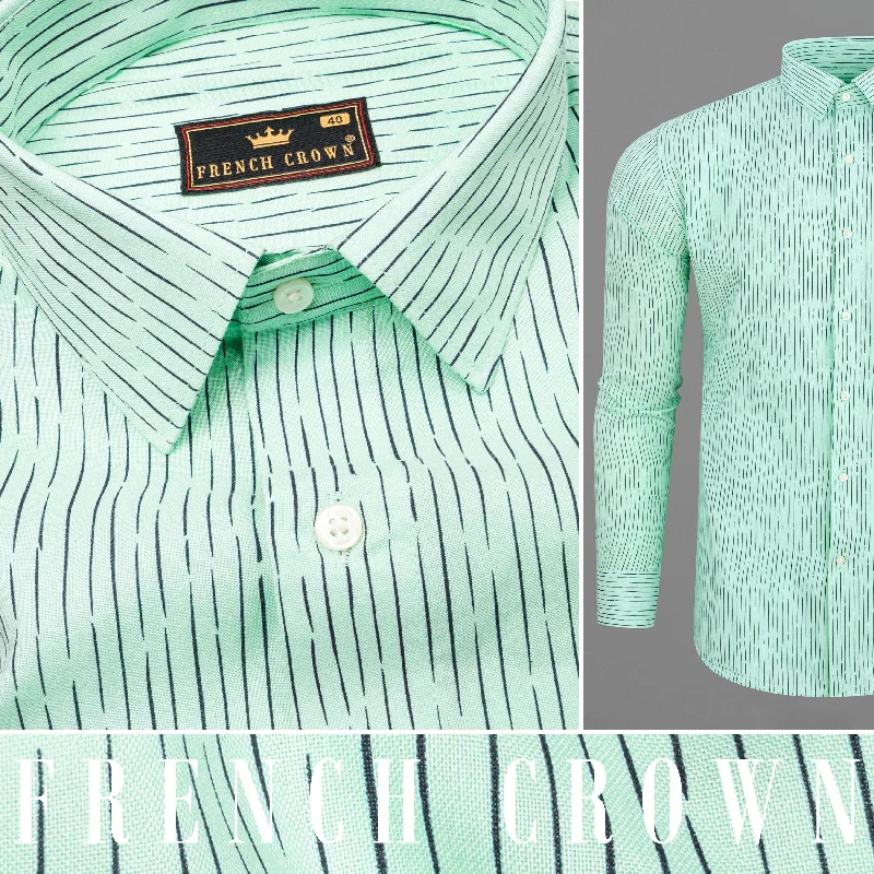 Elegant Shoes For Work Skeptic Green Printed Tencel Shirt