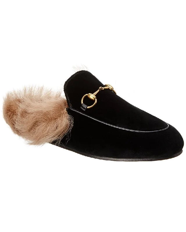 Women’s Outdoor Shoes Gucci Princetown Velvet Slipper