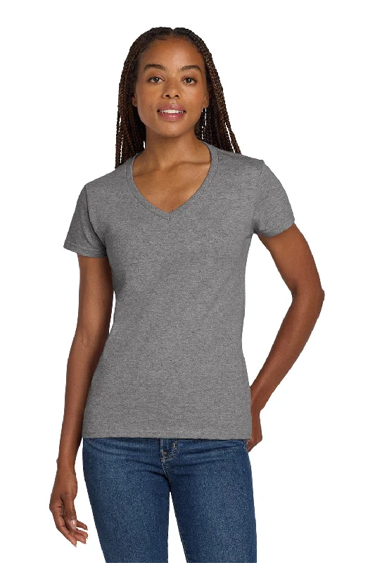 Women's Formal Pants Gildan Womens Short Sleeve V-Neck T-Shirt - Heather Graphite Grey