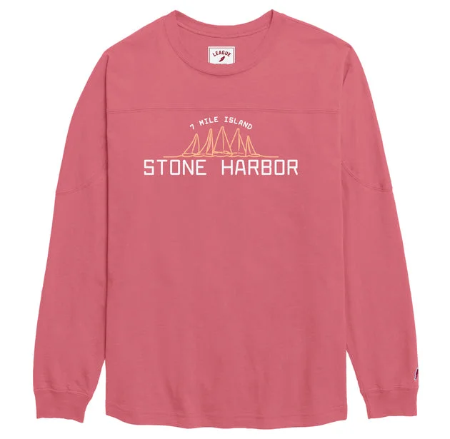 Trendy Dresses Online Women's Stone Harbor Throwback Long Sleeve Tee - Nantucket Red