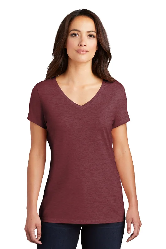 Elegant Tops For Women District Womens Perfect Tri Short Sleeve V-Neck T-Shirt - Maroon Frost