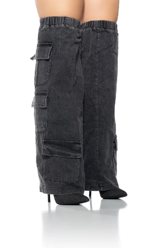 Comfortable Boots For Hiking SCANDALOUS BLACK FOLD OVER BOOT