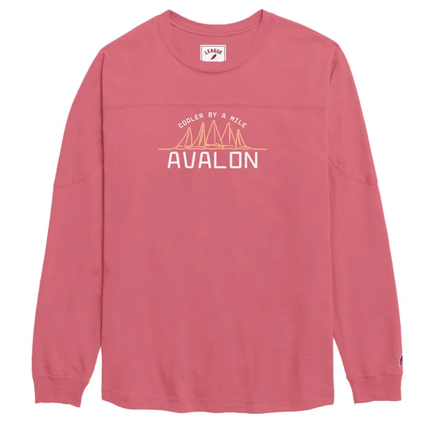 Plus Size Casual Tops Women's Avalon Throwback Long Sleeve Tee - Nantucket Red