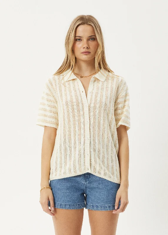 Winter Cardigans For Women AFENDS Womens Claudia - Knit Shirt - White / Sand