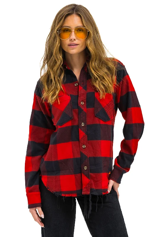 Casual Skirts Online PLAID FLANNEL WESTERN SHIRT - BUFFALO PLAID