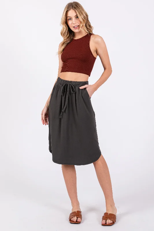 Elegant Fashion For Women Charcoal Skirt