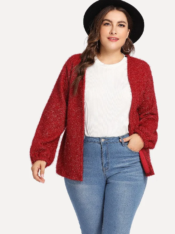 Plus Size Jackets For Women Plus Open Front Solid Knit Coat