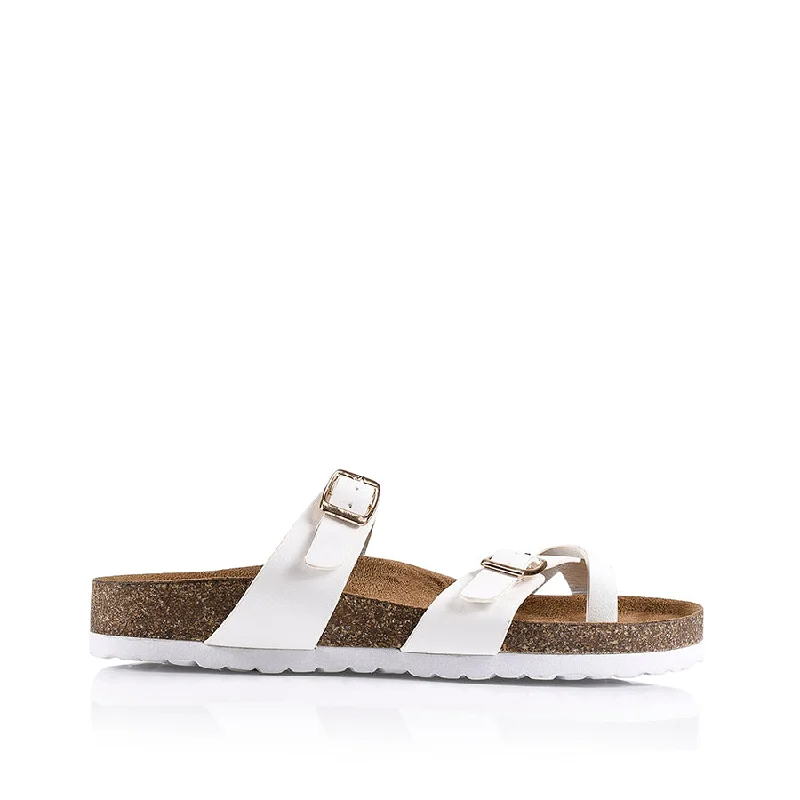 Black Dress Shoes Xavi Footbed Thong - White Softee
