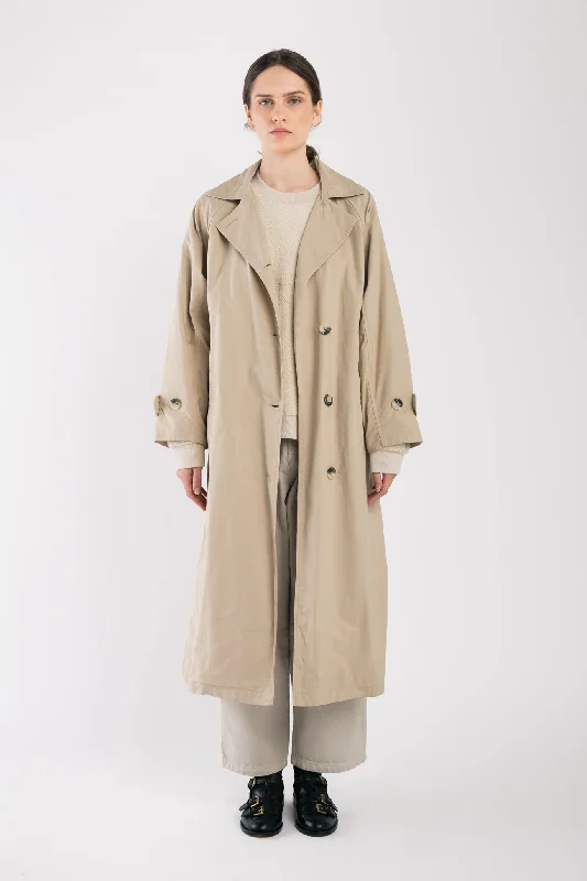 Maternity Fashion Clothes Taupe Seamed Trench