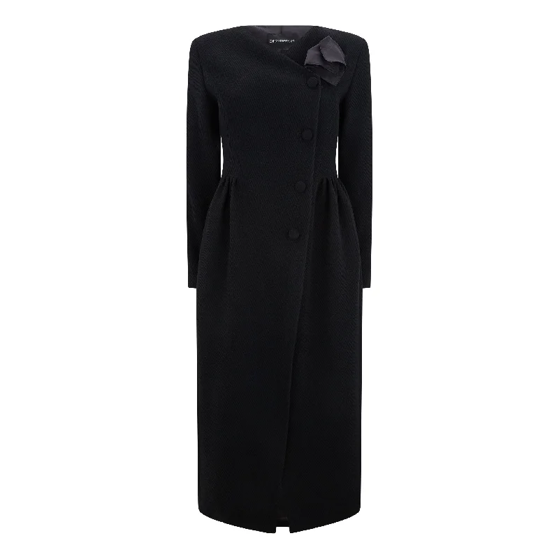 Plus Size Outerwear Clothing Tailored Wool Pleated Coat