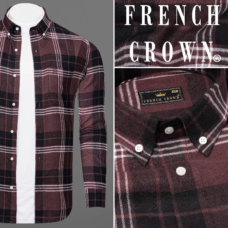 Trendy Dresses Online Cab Sav Brown Plaid Super Soft Flannel Overshirt/Shacket