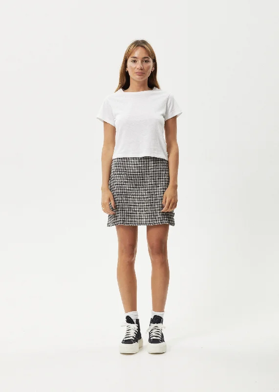 Best Women’s Outerwear AFENDS Womens Asta - Seersucker Mini Skirt - Steel Check