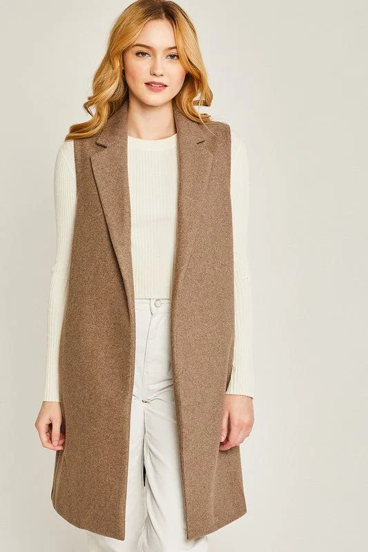 Winter Fashion For Women Fleece Long Line Vest