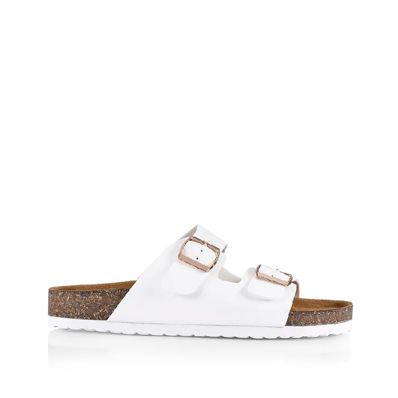 Stylish Sneakers For Hiking Xylo Footbed Slides - White Smooth