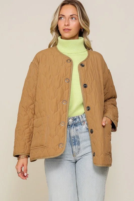 Women’s Skirts Online Quilted Puffer Jacket with Pockets