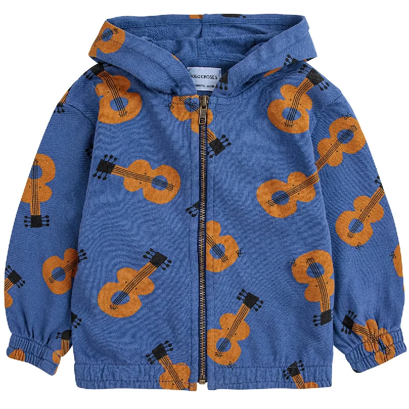 Trendy Boots For Women Acoustic Guitar All Over Zipped Baby Hoodie by Bobo Choses - Last One In Stock - 6 Months