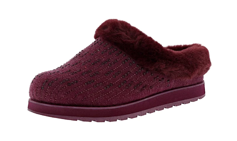 Lightweight Snow Boots Skechers Women's Bobs Keepsakes-Fully Frosted Clog Slippers