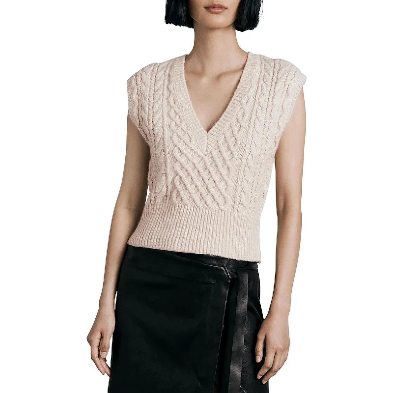 Women’s Evening Gowns Online Rag & Bone Womens Elizabeth Wool Blend Cropped Sweater Vest