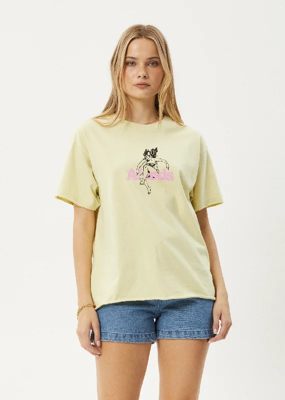 Women’s Formal Outerwear AFENDS Womens No Fury - Oversized Tee - Lemongrass