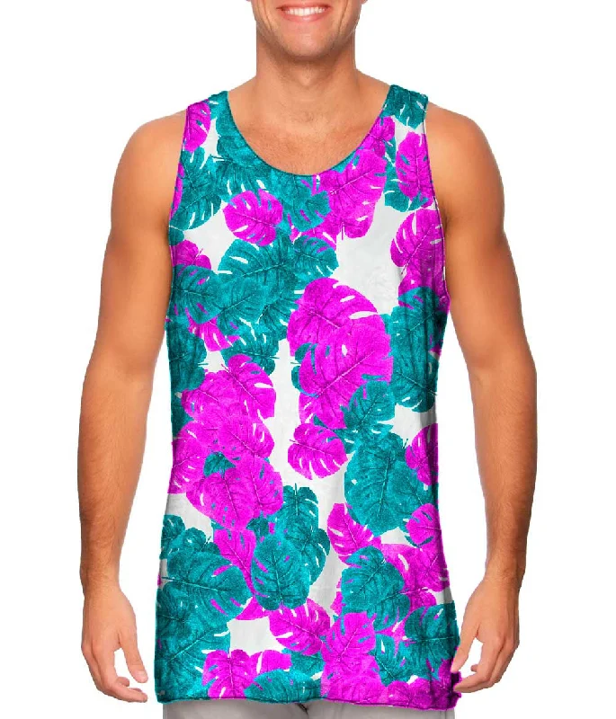 Casual Fashion Wear Tropical Leaves Pink Foliage Pattern