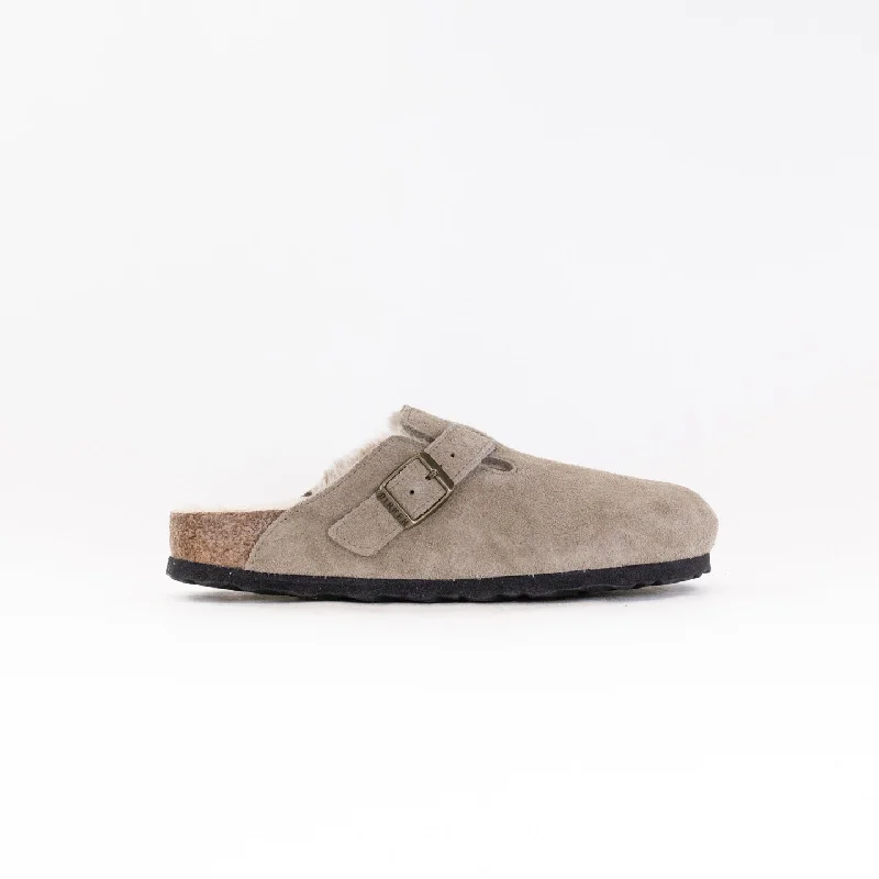 Women’s Flats Sale Birkenstock Boston Shearling (Women's) - Taupe Suede