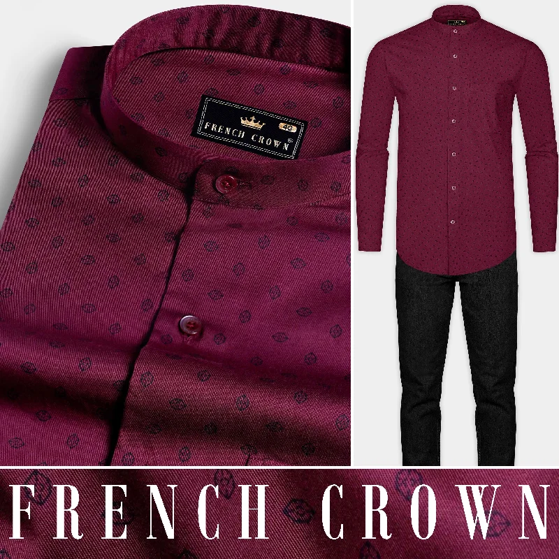 Women’s Sweatpants Online Bordeaux Wine Printed Royal Oxford Shirt