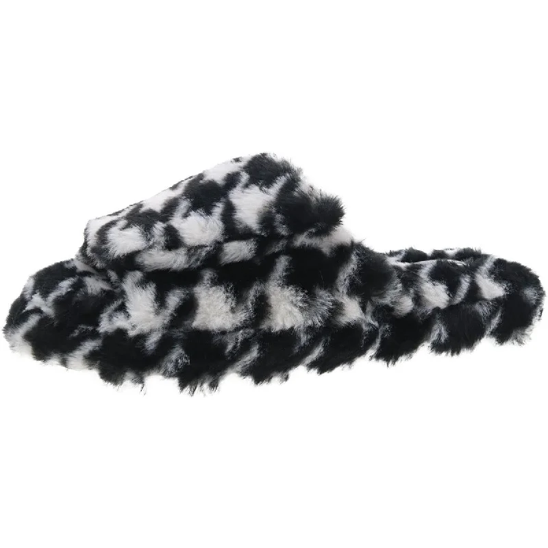 Women’s Formal Shoes BP. Womens Faux Fur Houndstooth Slide Slippers