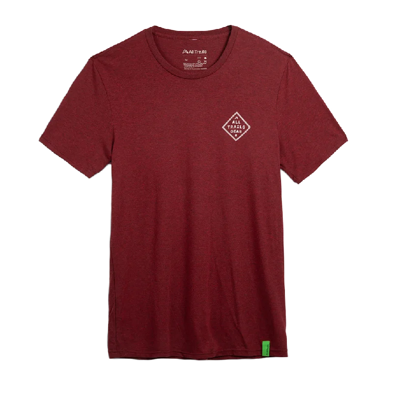 Trendy Dresses Online Camp AllTrails Badge Tee - Dark Red