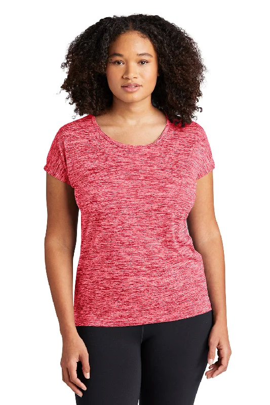 Trendy Summer Dresses Sport-Tek Womens Electric Heather Moisture Wicking Short Sleeve Crewneck T-Shirt - Deep Red Electric - Closeout