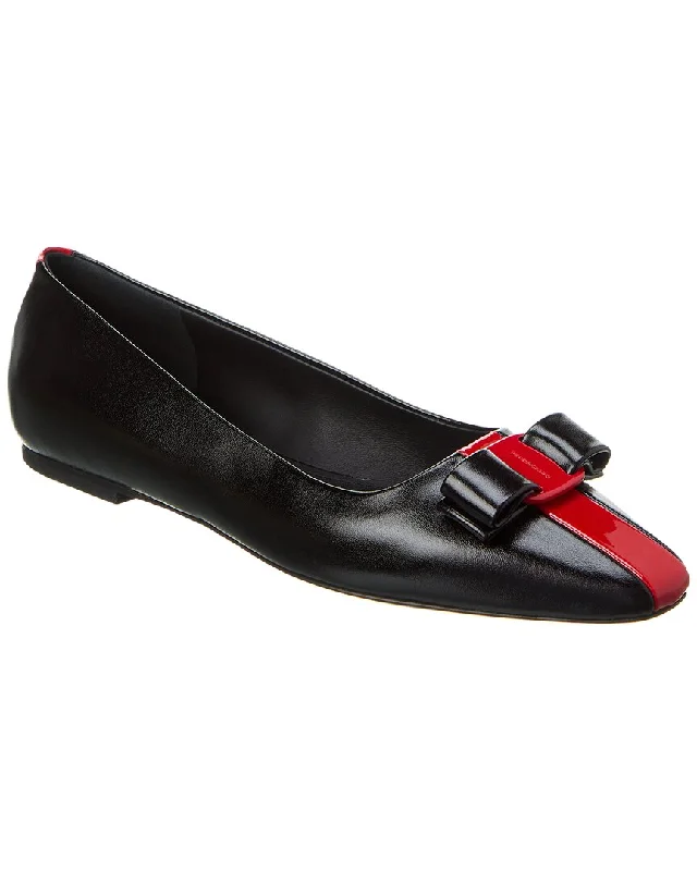 Special offers Ferragamo Siwar Bow Leather Ballet Flat