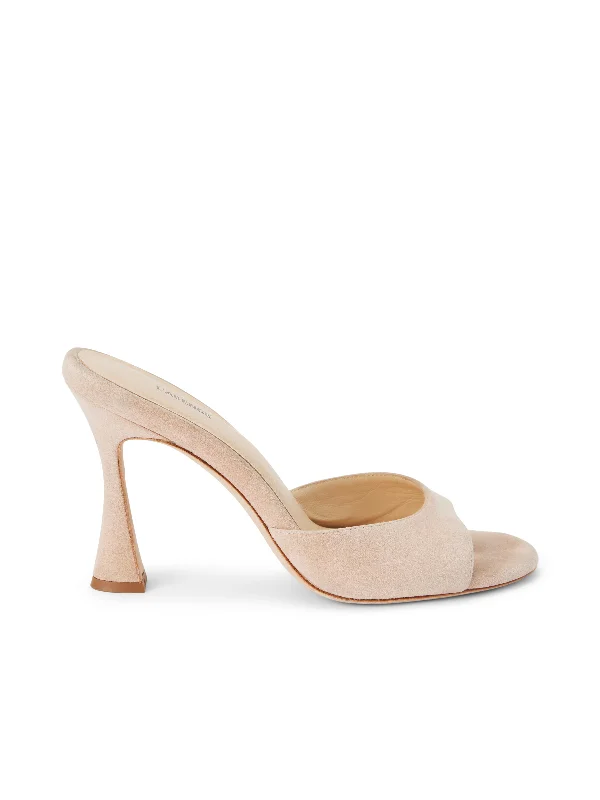 Stylish Platform Boots Avery Suede Peep-Toe Mule