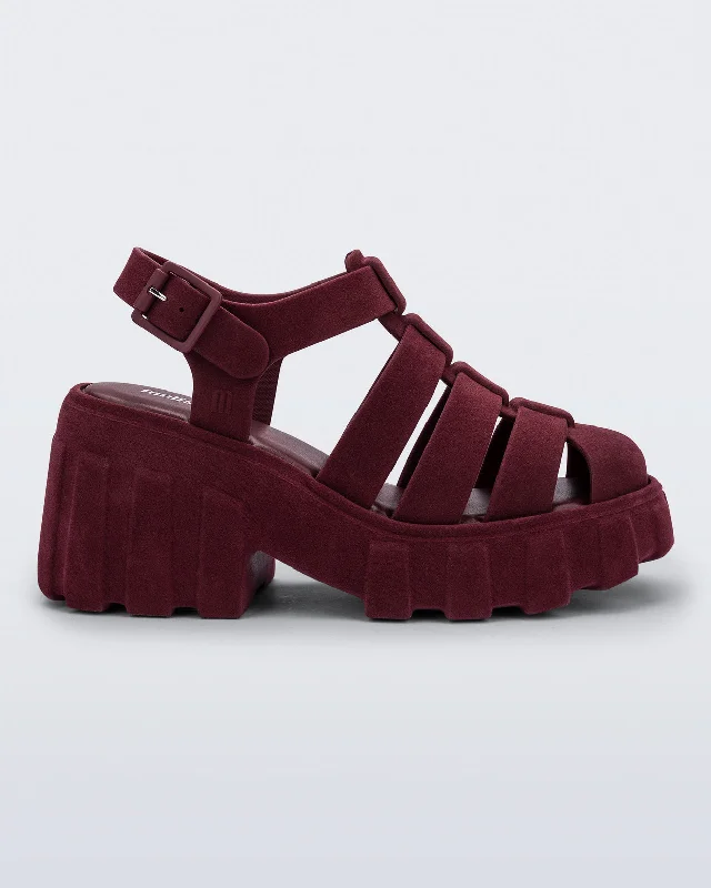 Fashionable Hiking Shoes Megan Platform in Red Velvet from Melissa
